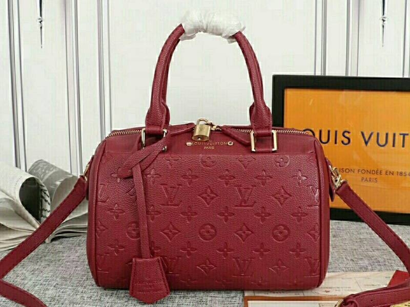 Louis Vuitton Monogram Empreinte Speedy Bandouliere 25 Handbag In Bordeaux