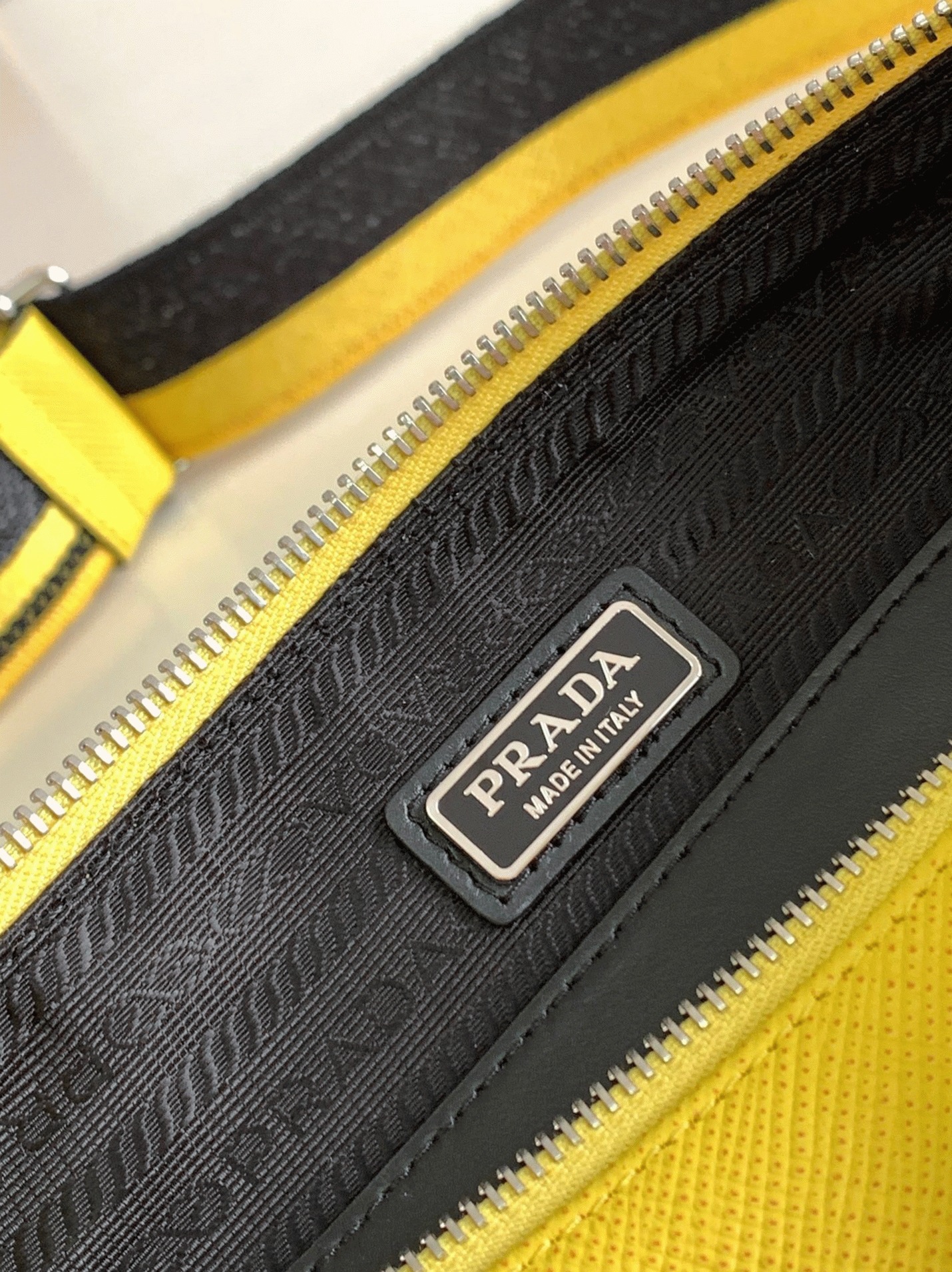 Prada Triangle Shoulder Bag Knockoff in Yellow angle 4