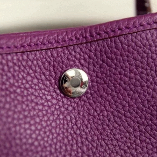 Purple Fake Hermes Garden Party 30cm Fashion Tote angle 2