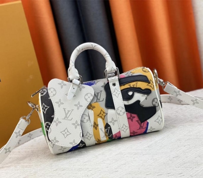Louis Vuitton J Hope X Keepall Bandouliere 25 Multicolor Travel Bag In Two Eyes Patches