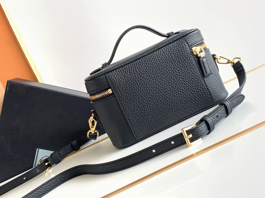 Prada Mini Vanity Bag Replica in Black angle 3