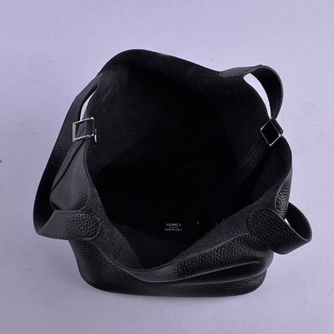 Black knockoff Hermes Picotin Lock handbag angle 4