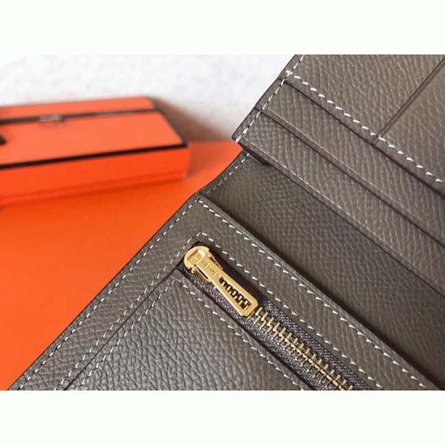 Taupe Epsom Fake Hermes Bearn Wallet angle 5