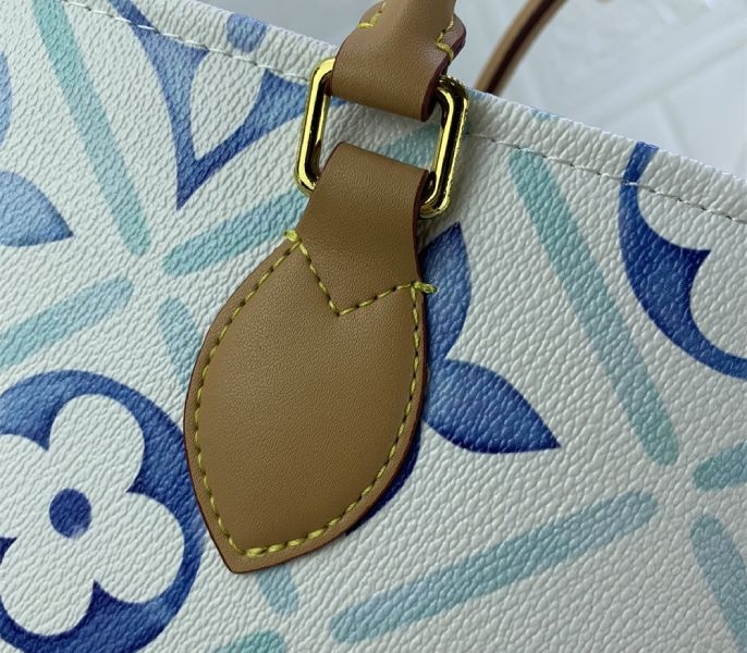 Louis Vuitton LV By The Pool Monogram Tiles Canvas Onthego MM Tote In Lagoon Blue angle 5