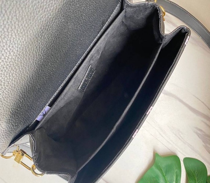 Louis Vuitton Spring 2022 Monogram Empreinte Pochette Metis Handbag In Black angle 5