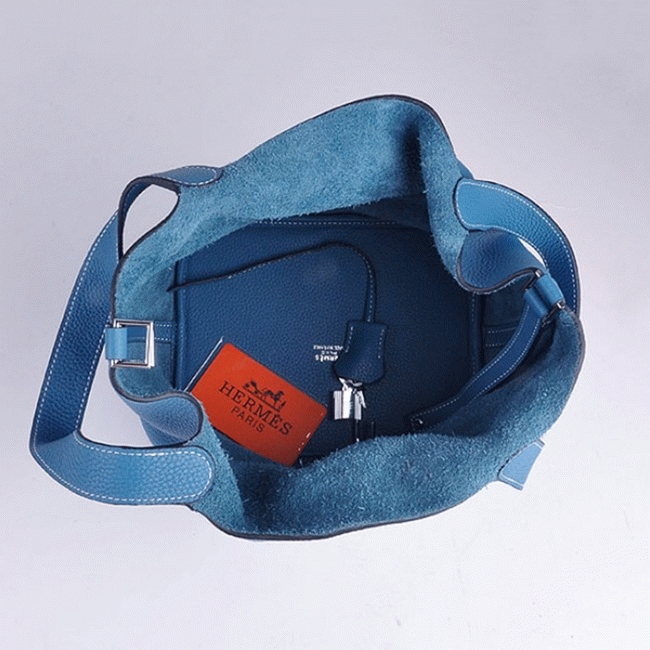 Blue replica Hermes Picotin Lock handbag angle 5