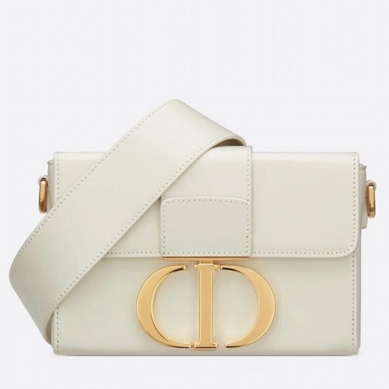 Dior 30 Montaigne Box Bag Knockoff in White Box Calfskin