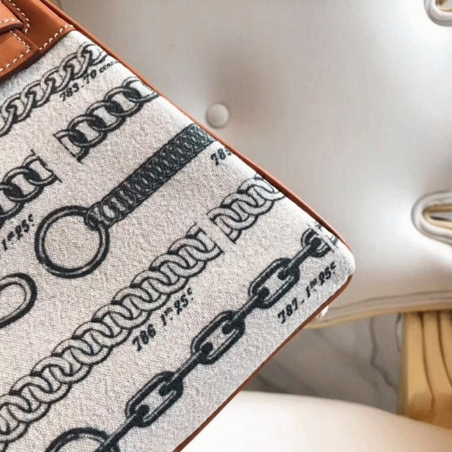De Camp Dechainee Toile Replica Designer Hermes Kelly 28cm Limited Edition angle 3