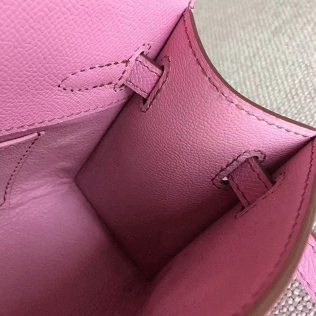 Pink Epsom Luxury Fake Hermes Kelly Pochette Feminine Look Bag angle 2