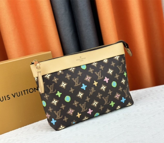 Louis Vuitton Monogram Craggy Voyage Souple Pochette In Chocolate angle 2