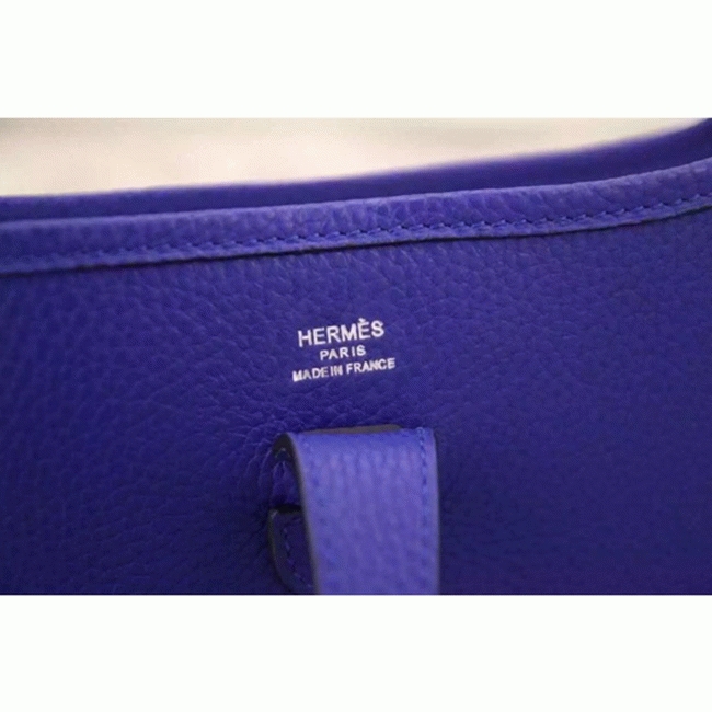 Electric Blue Evelyne III PM Bag Replica AAA Hermes Crossbody angle 3