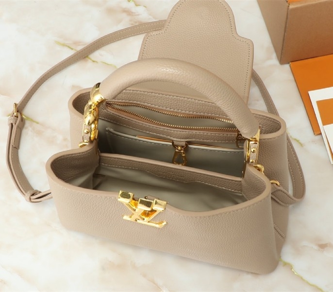 Louis Vuitton Capucines BB Handbag In Galet Gray angle 5