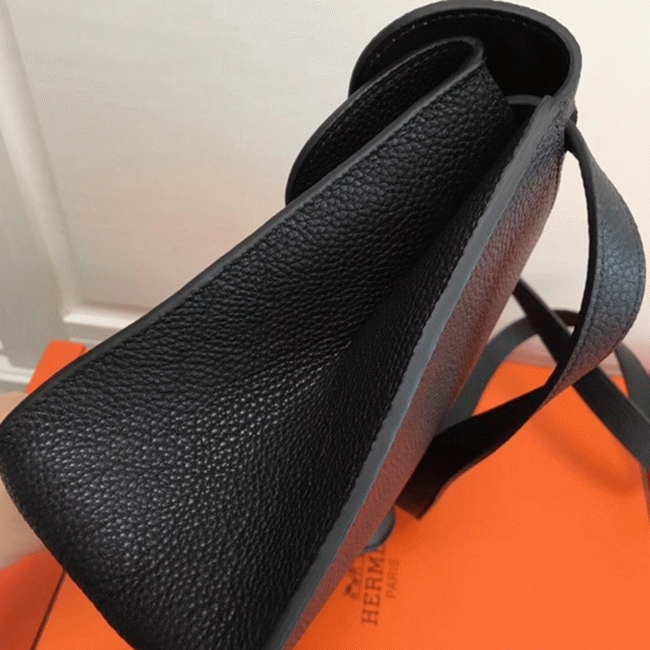 Black Replica Hermes Halzan Multi-Way Handbag angle 4