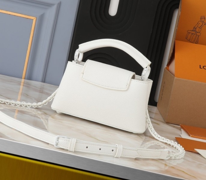 Louis Vuitton Capucines East-West Mini Handbag In Optic White angle 2
