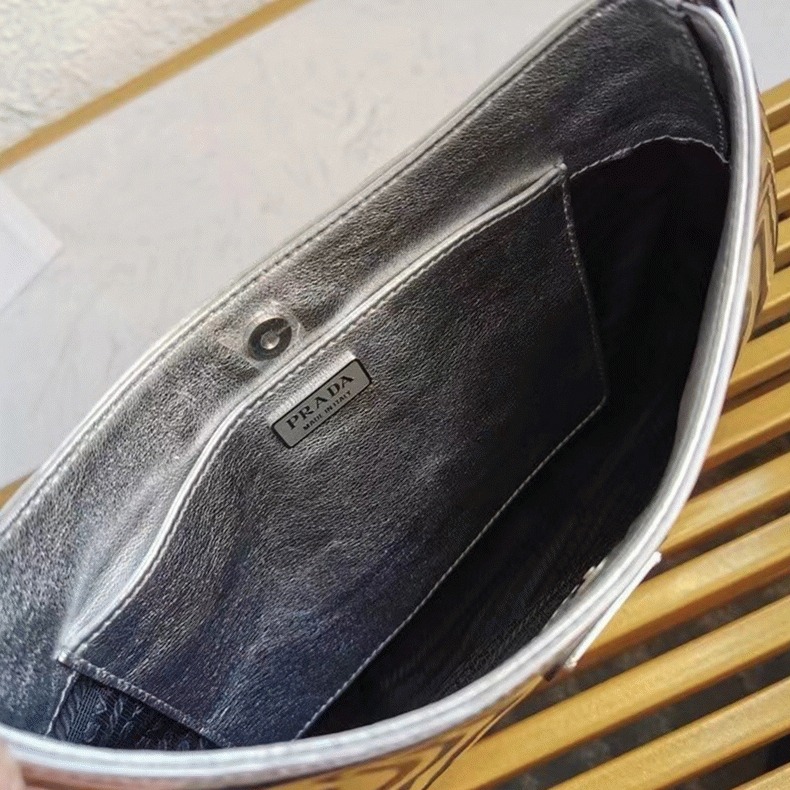 Silver Prada Cleo Small Bag Fake angle 3