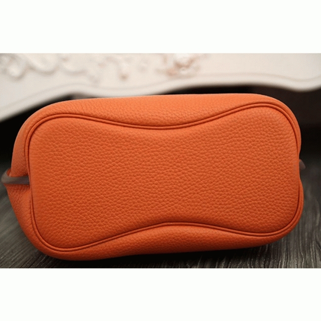Orange Leather Replica Designer Hermes So Kelly 22cm Vibrant Handbag angle 4