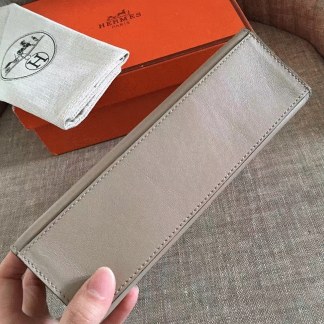 Hermes Grey Swift Top Replica Designer Kelly Pochette Soft Purse angle 3