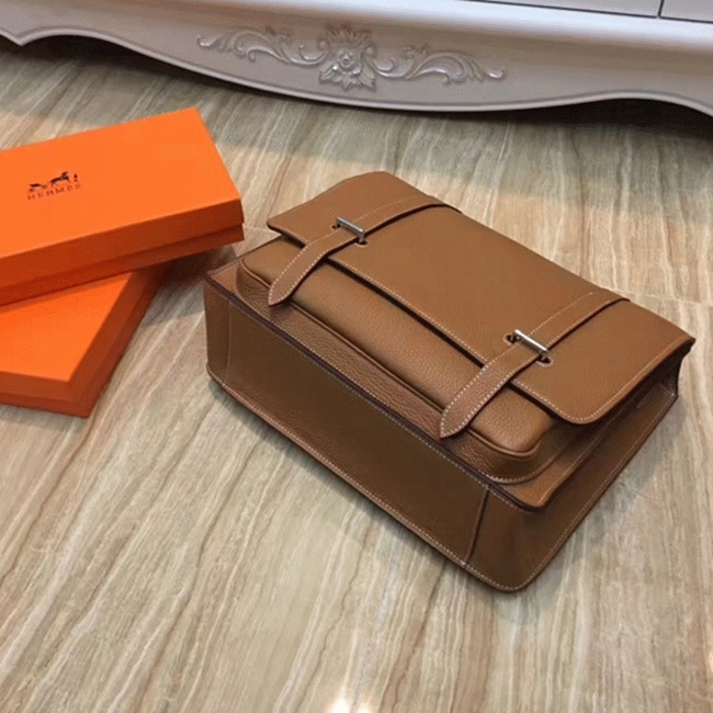 Brown Fake Designer Hermes Steve Messenger Bag angle 4