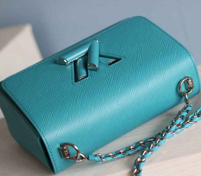 Louis Vuitton Epi Leather Twist MM Bag In Celestial Blue angle 5
