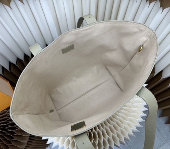 Louis Vuitton Low Key Cabas MM Bag In Limestone Gray angle 5