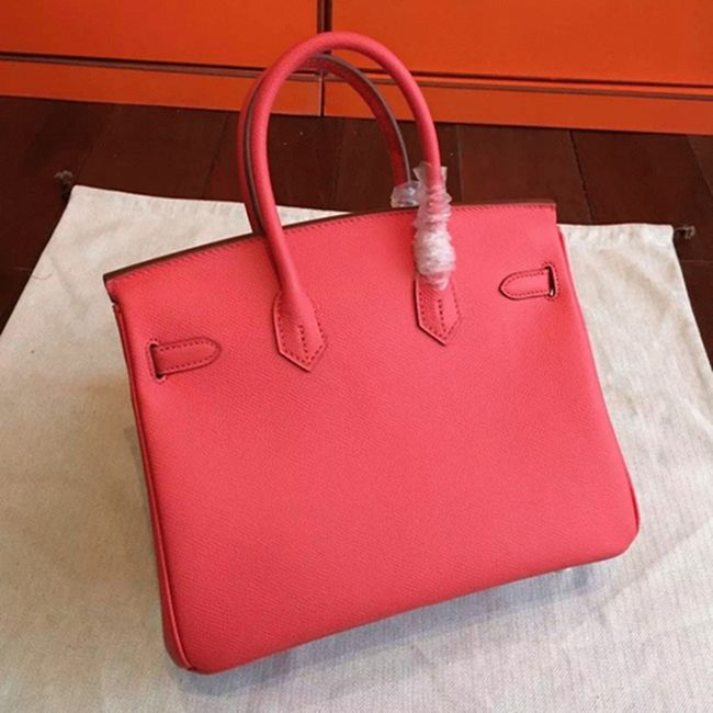 Rose Red Hermes Birkin 25cm AAA Imitation angle 2