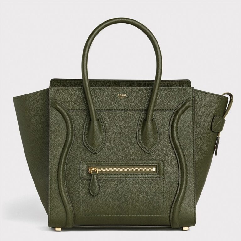 Celine Micro Luggage Tote Bag Knockoff in Khaki Green