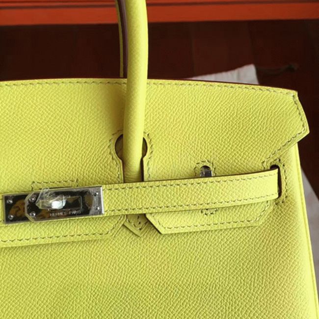Yellow Hermes Birkin 25cm Premium Handmade Imitation angle 4