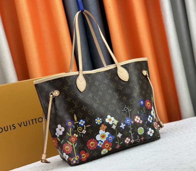 Louis Vuitton X TM Monogram Canvas Neverfull MM angle 5