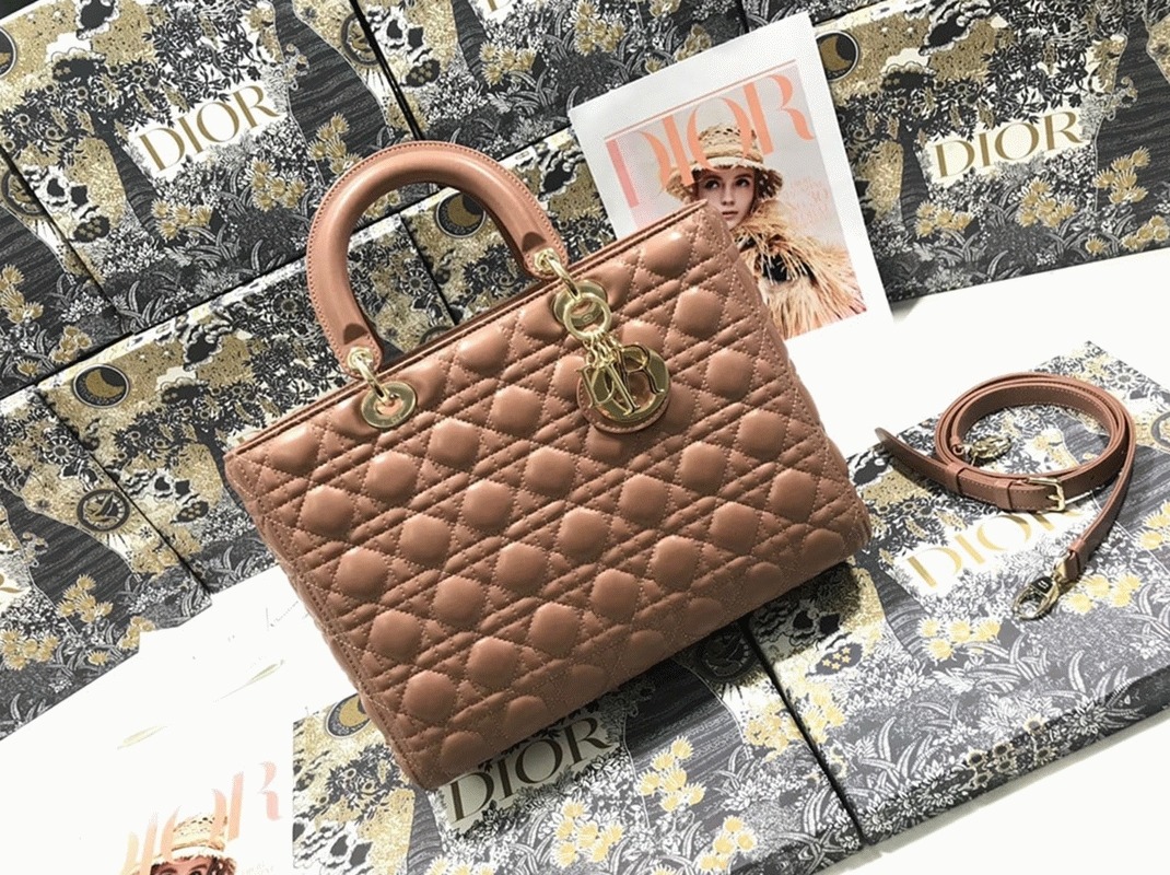 Dior Lady Dior Large Bag Imitation in Blush angle 5