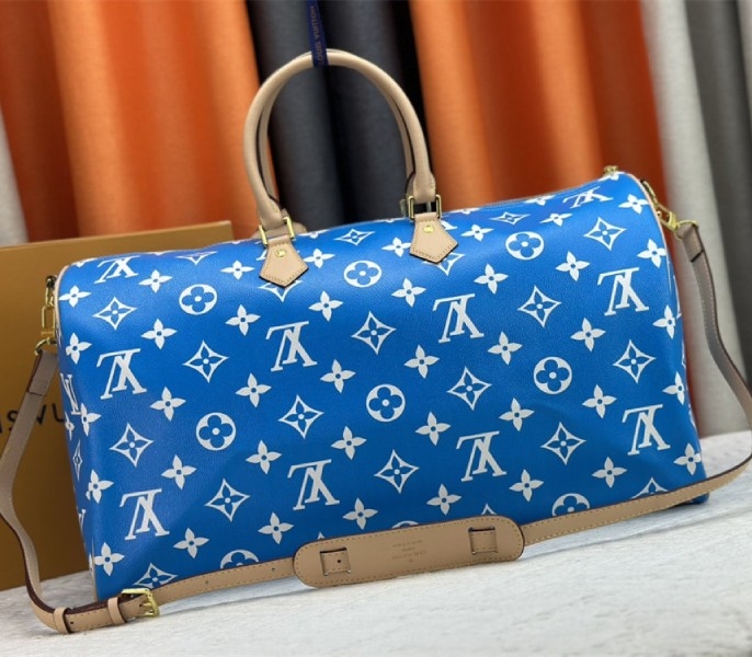 Louis Vuitton Speedy P9 Bandouliere 50 Bag In Blue angle 3