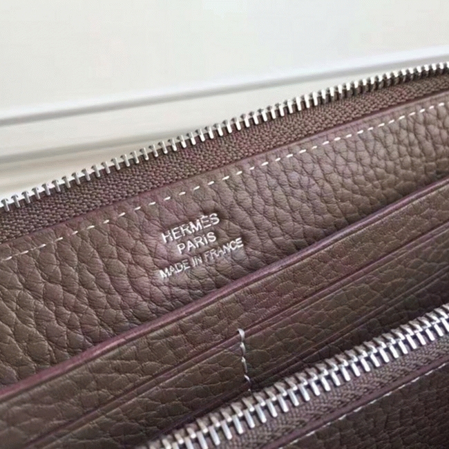 Etoupe Luxury Replica Hermes Wallet Azap Zipped angle 4