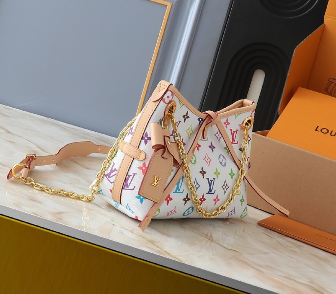 LV X TM Multicolored CarryAll BB In White angle 4