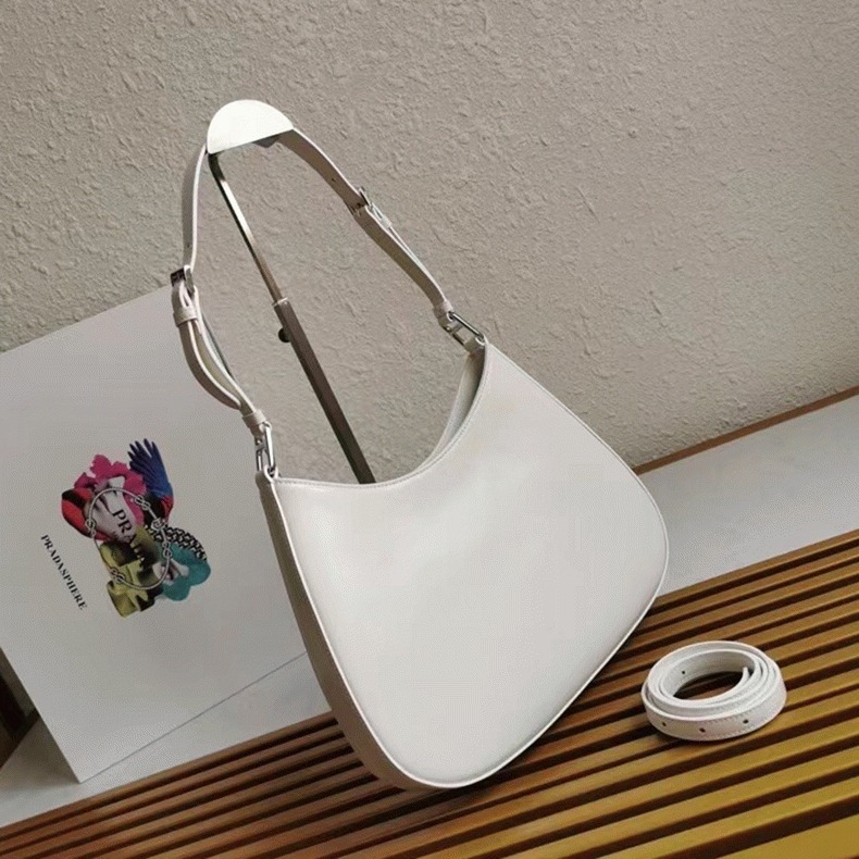 White Prada Cleo Large Bag Fake angle 4