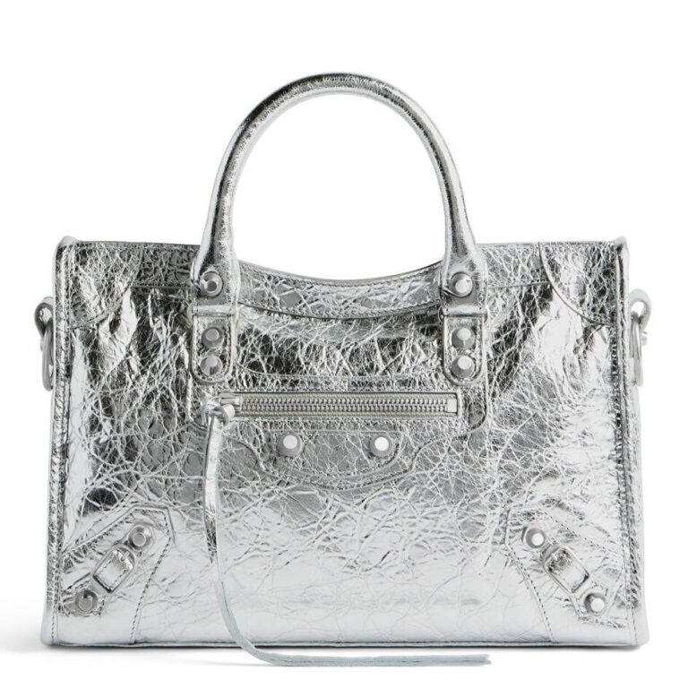 Knockoff Balenciaga Le City Small Bag Silver Metallic Lambskin