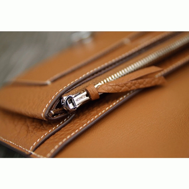 Brown best replica Hermes Dogon combine wallet angle 5