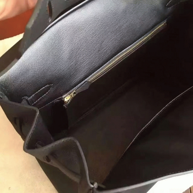 Black Replica Hermes Birkin 35cm Signature Handbag angle 3
