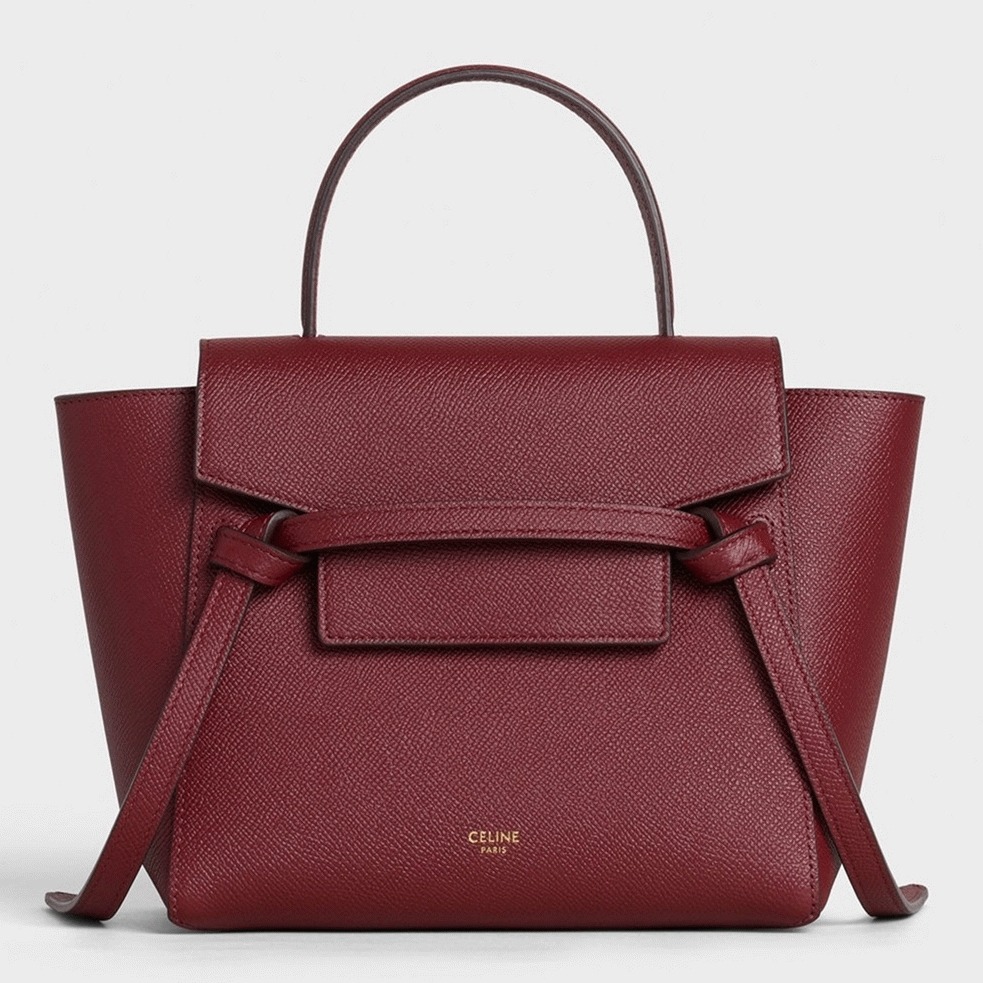 Celine Belt Nano Bag Fake in Bordeaux