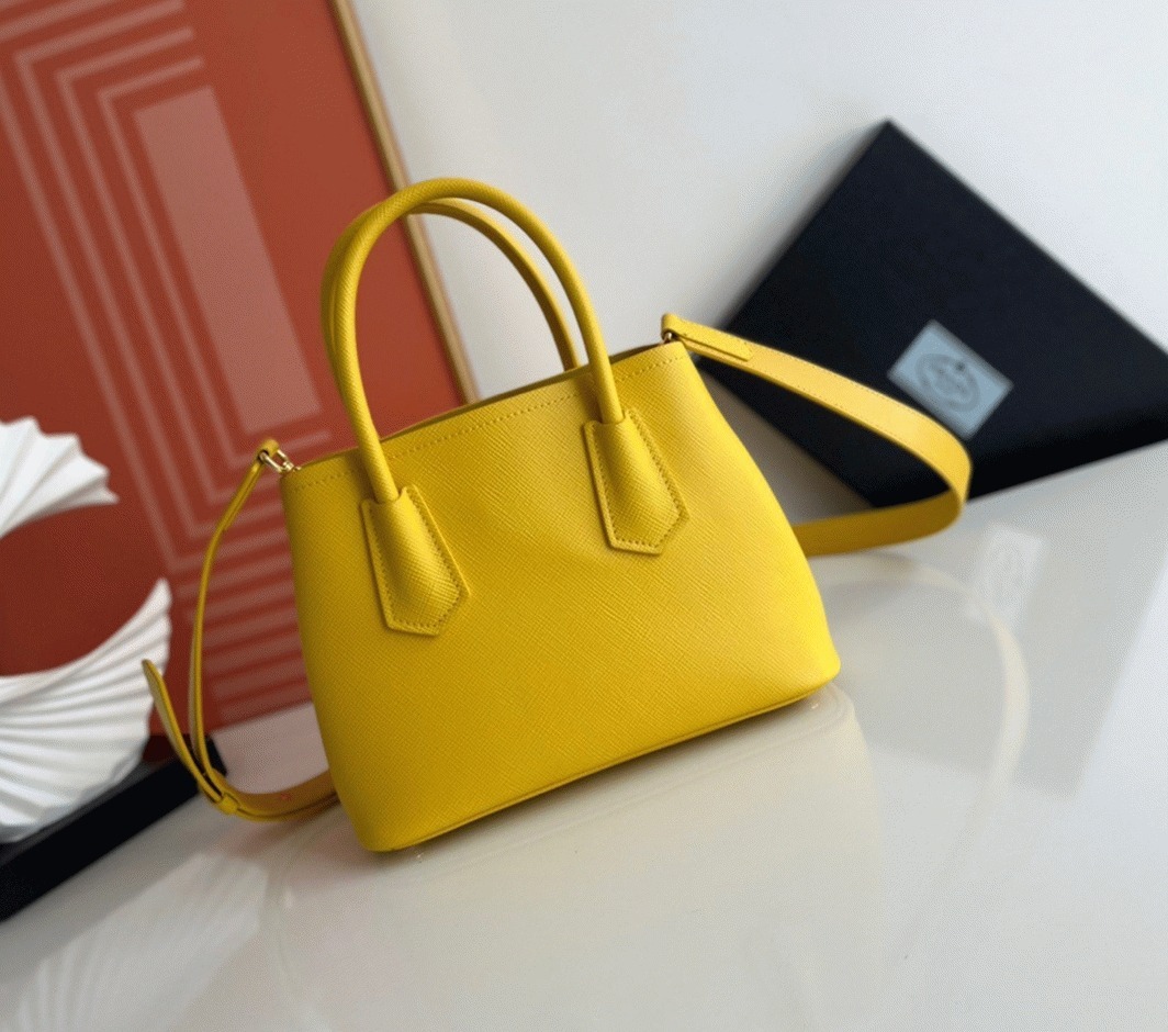 Yellow Prada Double Mini Bag Fake angle 3