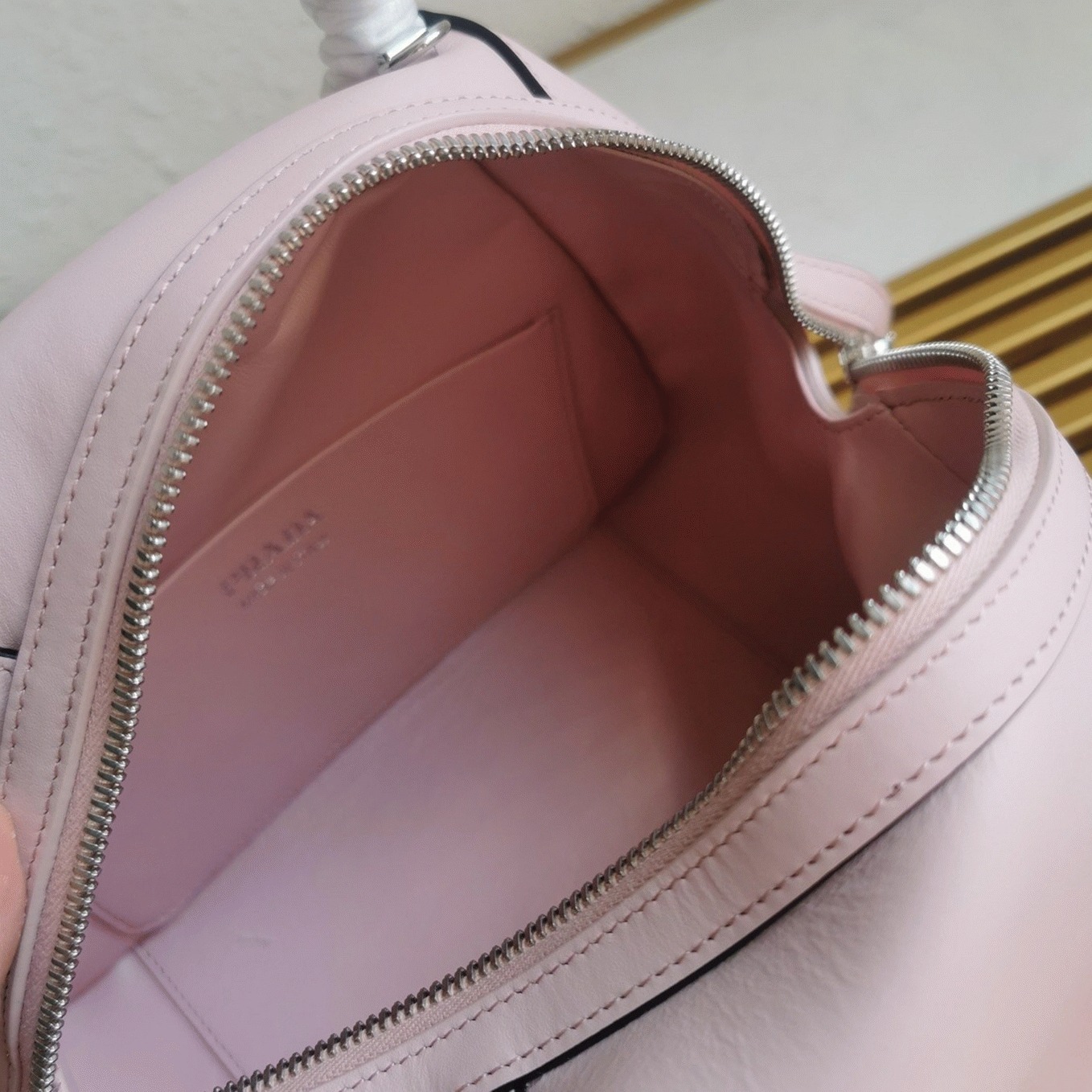 Prada Supernova Small Top Handle Bag Knockoff in Pink angle 5