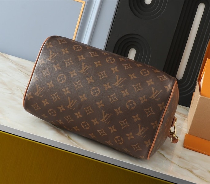 Louis Vuitton Monogram Canvas Soft Speedy 30 Boho Handbag In Tan angle 4