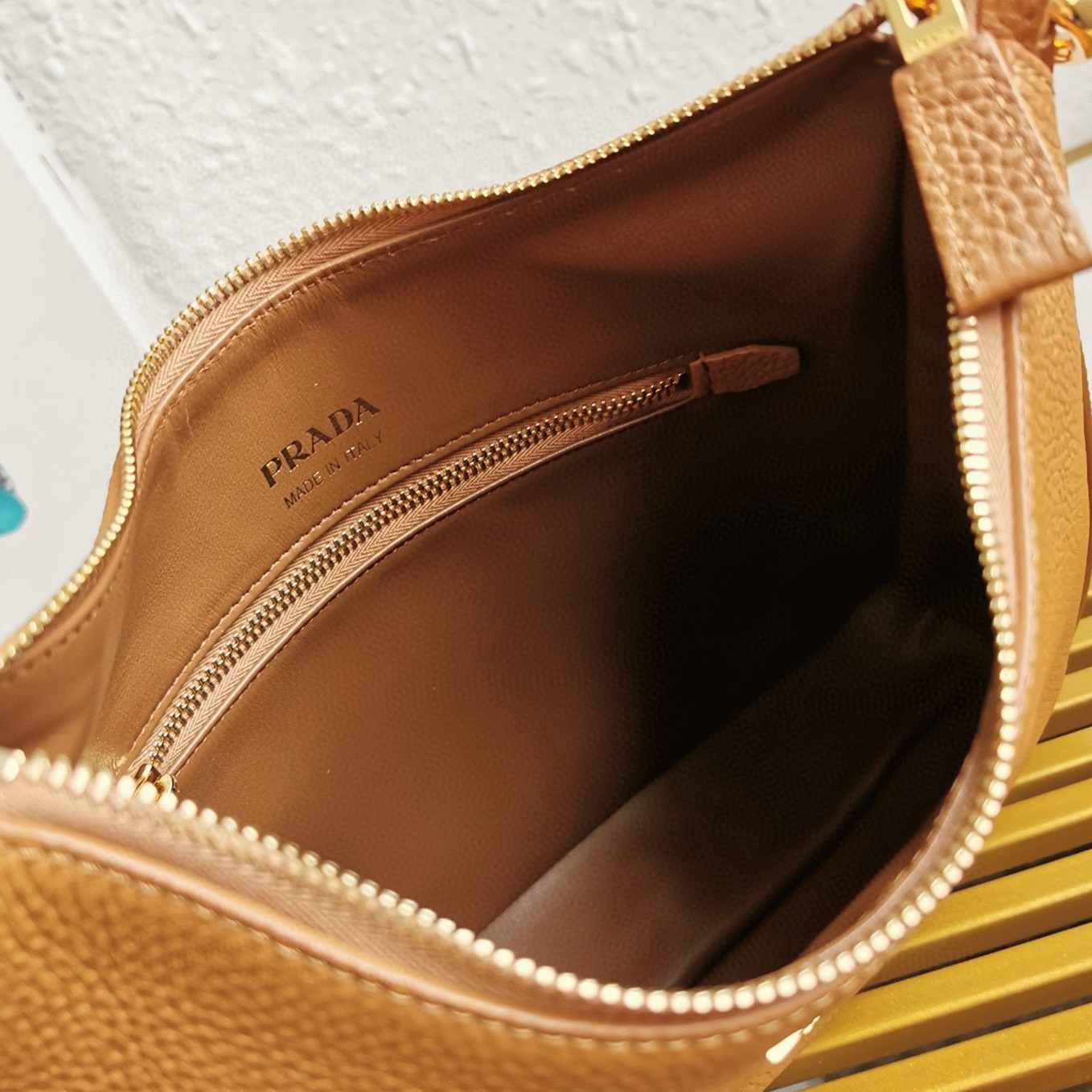 Designer Prada Shoulder Bag Replica in Brown angle 4