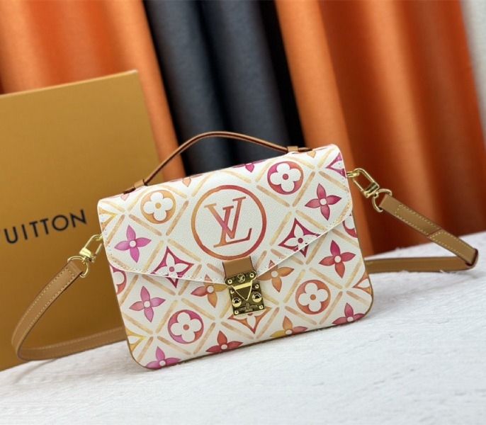 Louis Vuitton LV By The Pool Monogram Tiles Canvas Metis Handbag In Coral