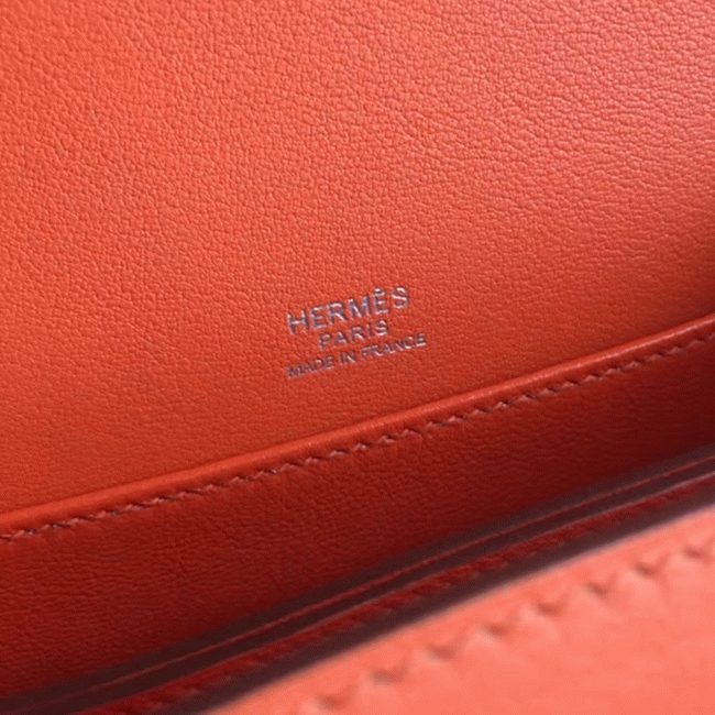 Fake Hermes Mini Sac Roulis Handbag Orange angle 3