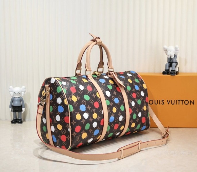 Louis Vuitton X YK Monogram Canvas Keepall Bandouliere 45 Travel Bag angle 2