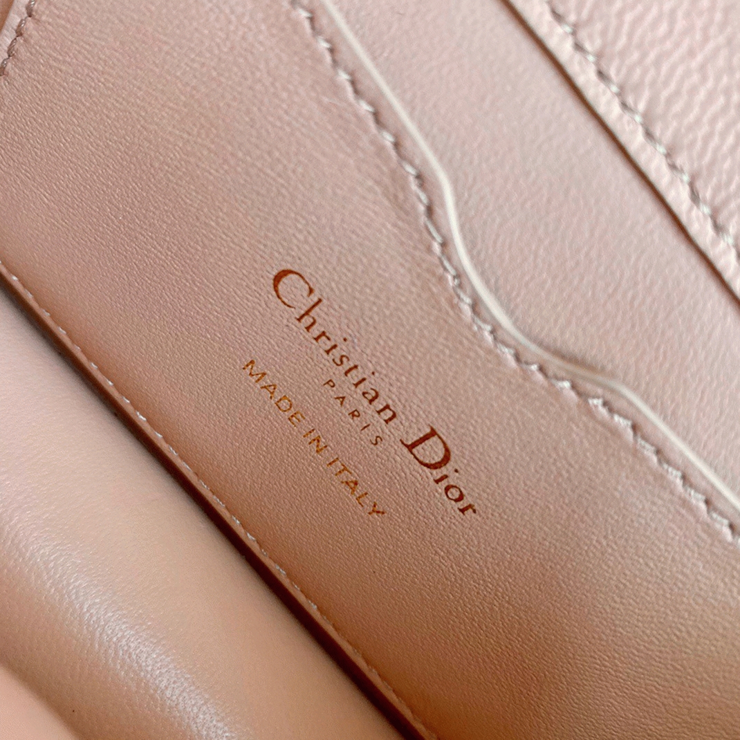 Dior 30 Montaigne Micro Bag Replica in Poudre Box Calfskin angle 4