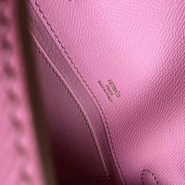 Pink Epsom Luxury Fake Hermes Kelly Pochette Feminine Look Bag angle 3