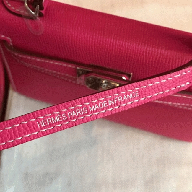 Rose Red Epsom Copy Faux Hermes Kelly 20cm Handbag angle 3