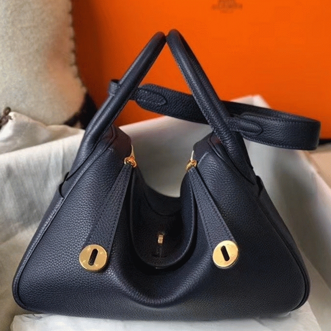 Knockoff Hermes Lindy 30cm bag in navy blue shade