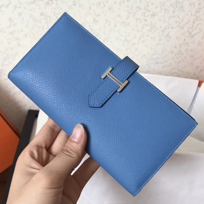 Blue Jean Epsom Replica Hermes Bearn Wallet