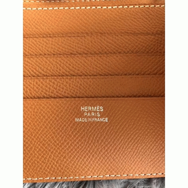 Brown top replica Hermes Copernic compact wallet angle 5